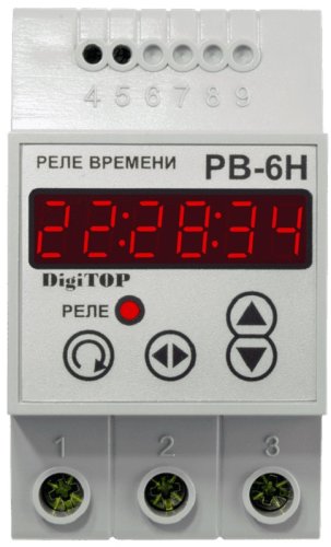 Реле времени электронное на DIN-рейку DigiTOP РВ-6Н недельный режим 16А 230В картинка